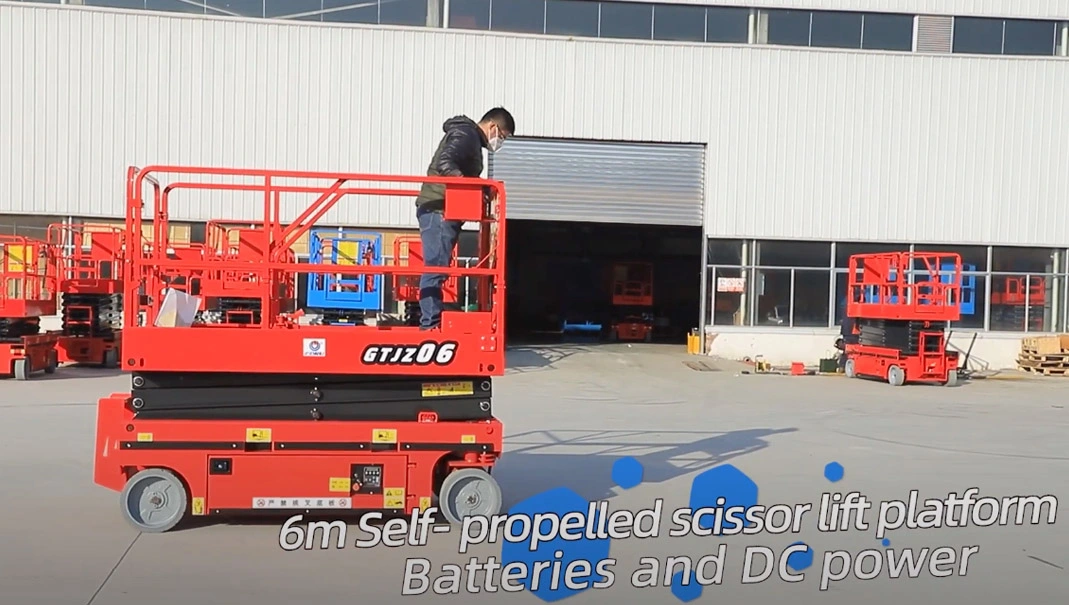 10m Mobile scissor lift DC Powder,capacity 320kg